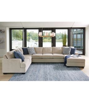 Lincoln 7 Seater Modular Fabric Lounge Suite with Chaise - Floor Stock